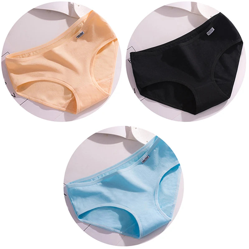 3Pcs/Set Candy Color Underwear