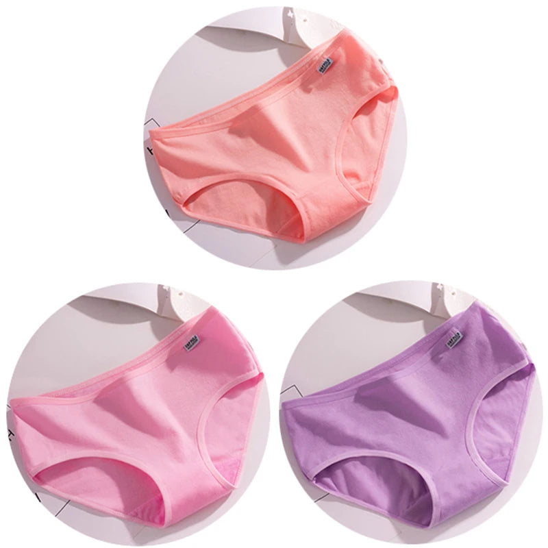 3Pcs/Set Candy Color Underwear