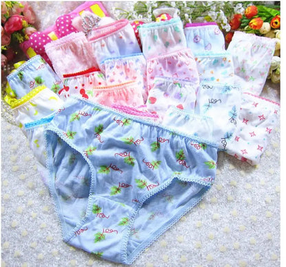 6pcs Kid Brief Underwear Girls Florals Cute Cartoon