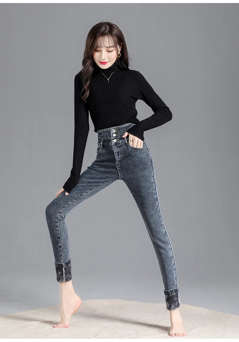 Thermal Winter Thick Fleece High-waist