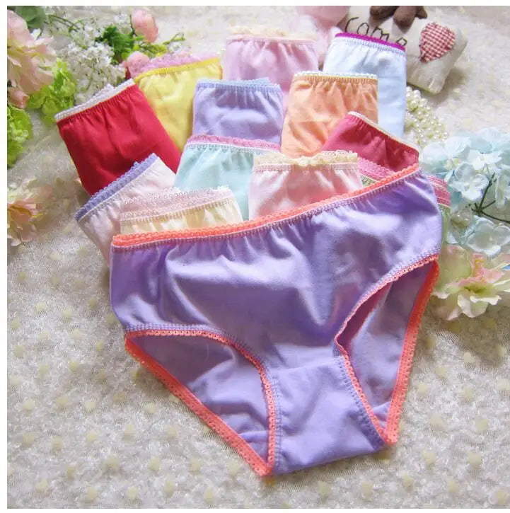 6pcs Kid Brief Underwear Girls Florals Cute Cartoon