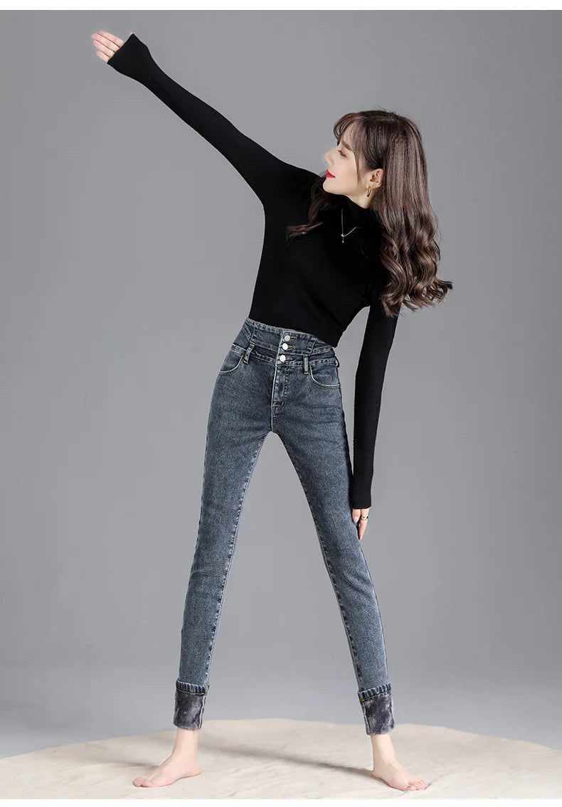 Thermal Winter Thick Fleece High-waist