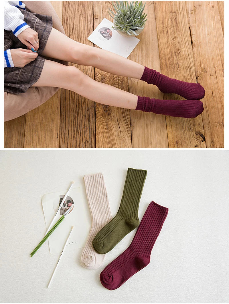 1 Pair Retro Women Cotton Socks