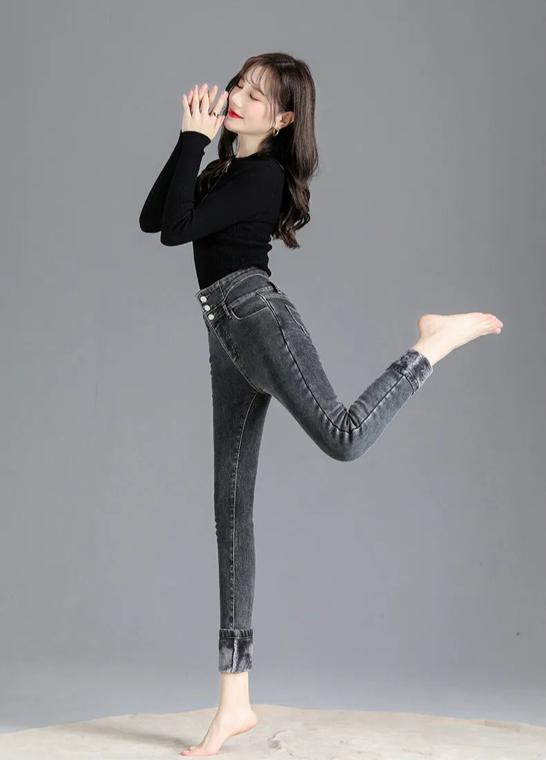 Thermal Winter Thick Fleece High-waist