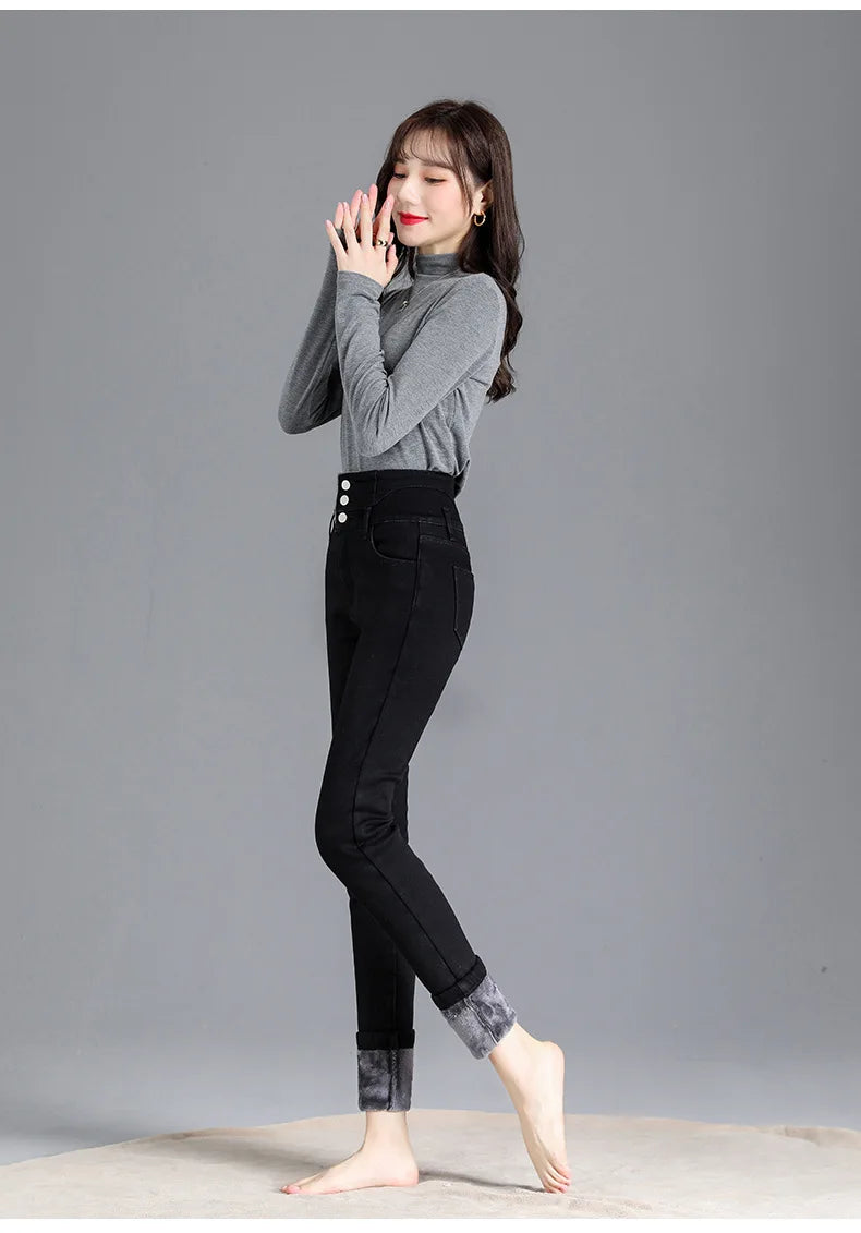 Thermal Winter Thick Fleece High-waist