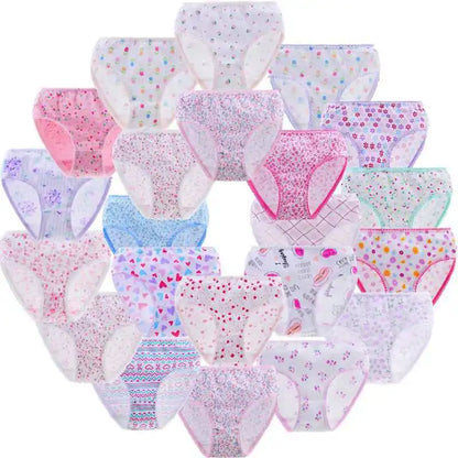 6pcs Kid Brief Underwear Girls Florals Cute Cartoon