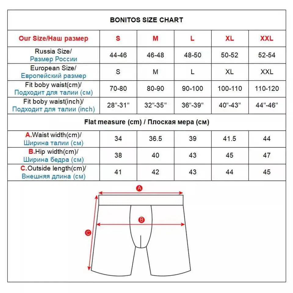 3pcs Long Boxers For Man Underwear