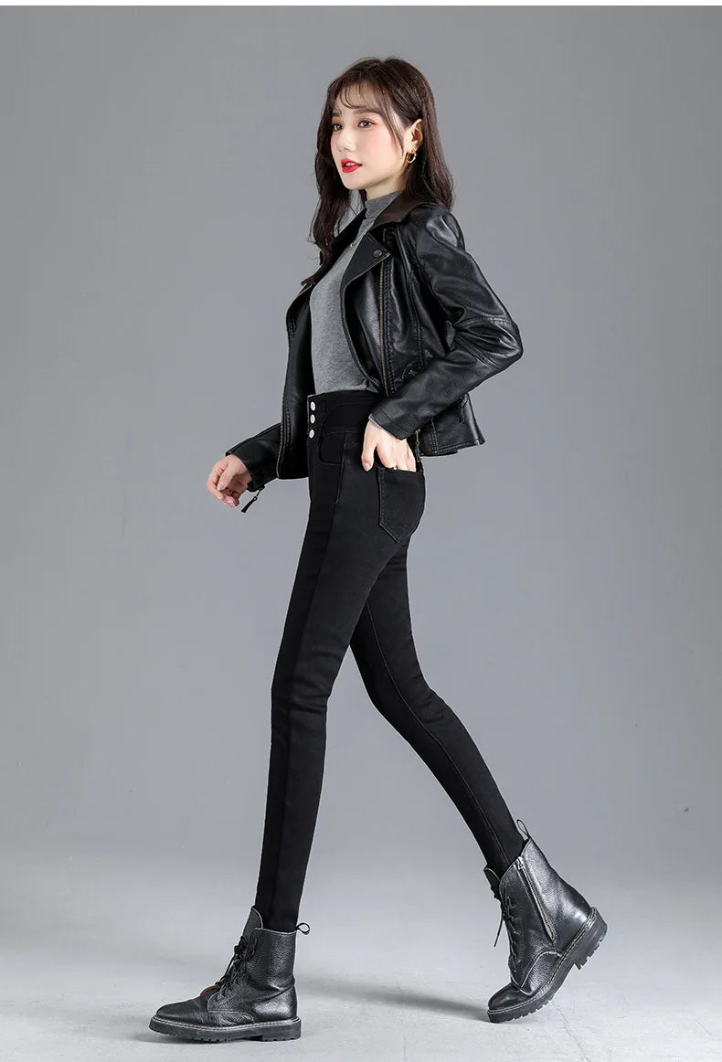 Thermal Winter Thick Fleece High-waist