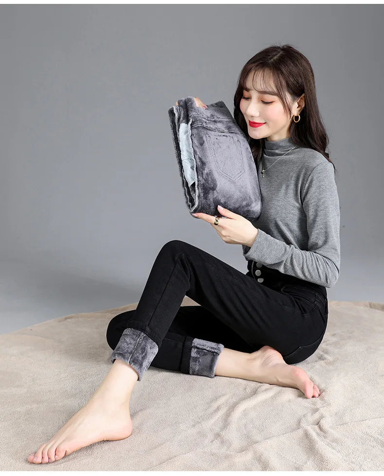 Thermal Winter Thick Fleece High-waist