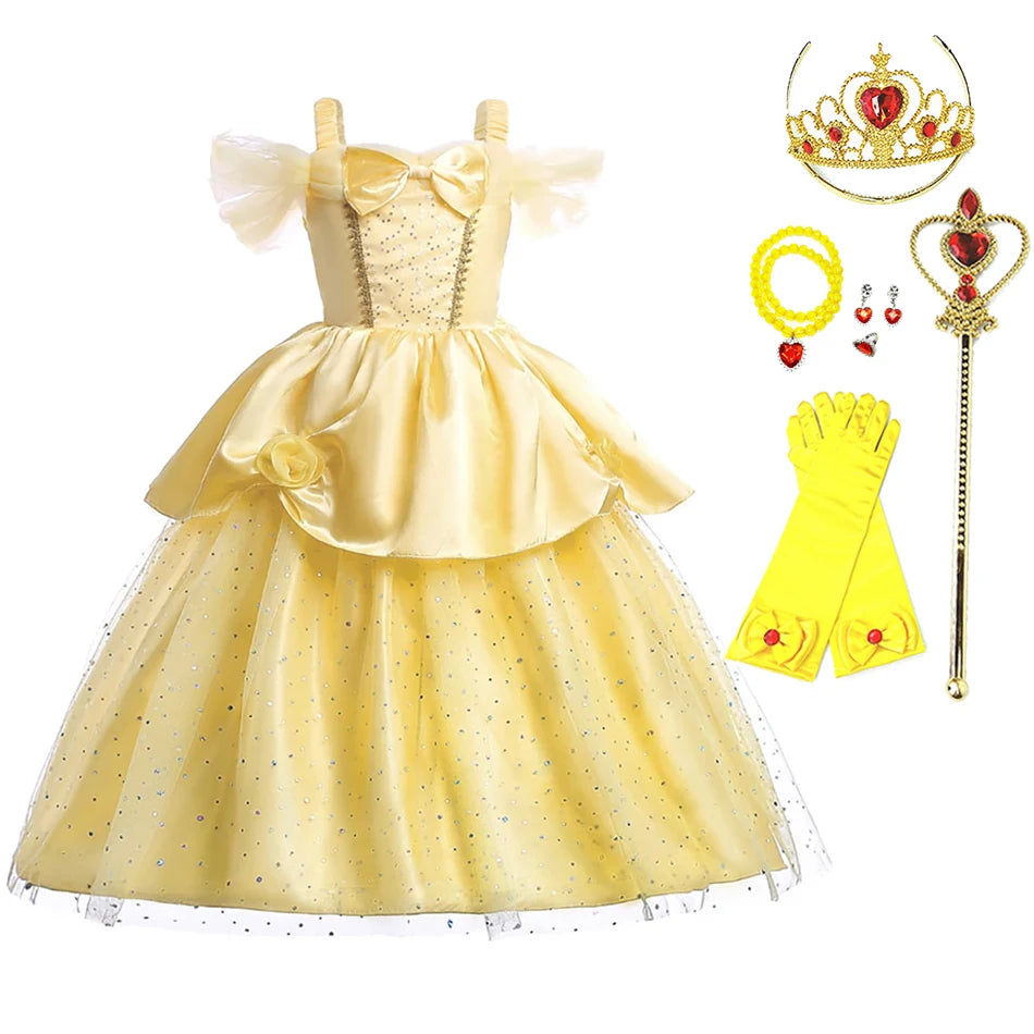 Kids Princess Dresses Girls Belle Party