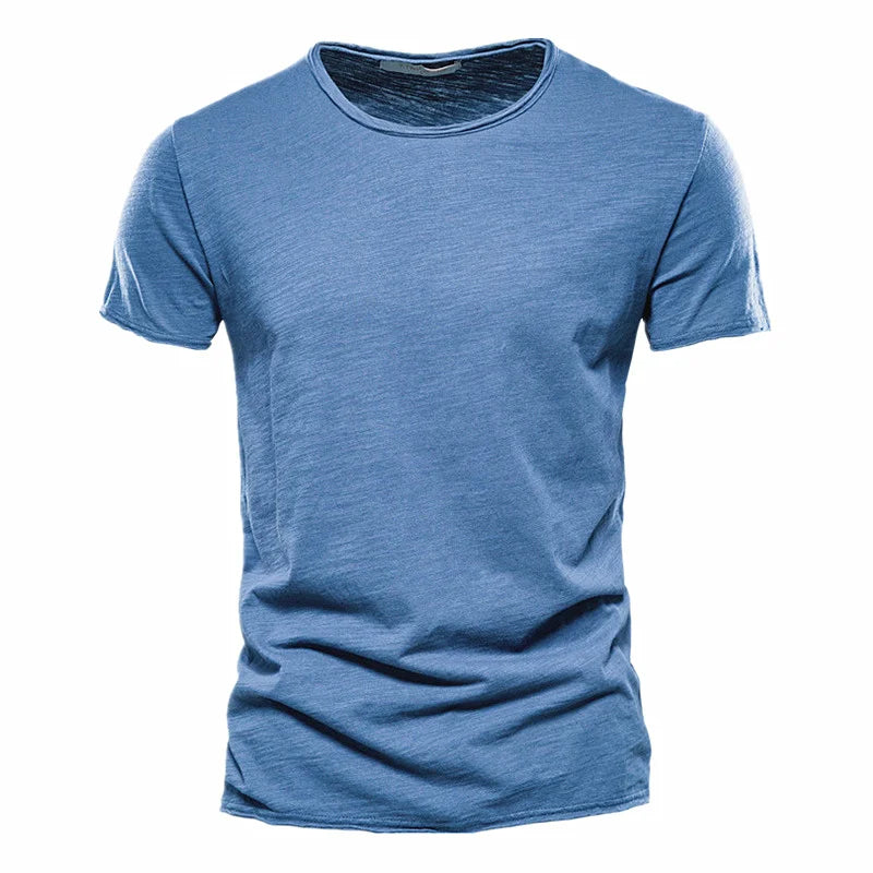 100% Cotton Men T-shirt Casual Soft Fitness