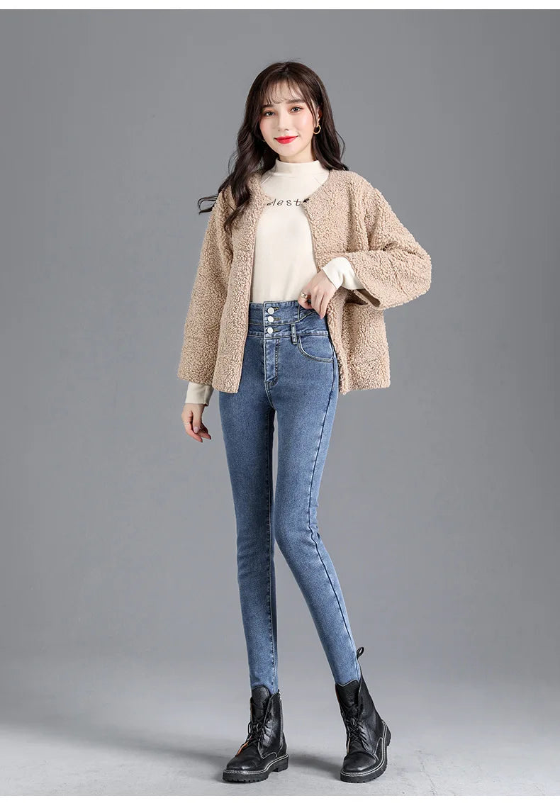 Thermal Winter Thick Fleece High-waist