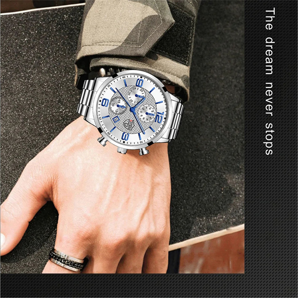 Luxury Business Men Watches Stainless Steel