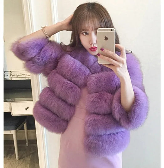 Mink Coats Autumn Winter Fluffy Black Faux Fur Coat