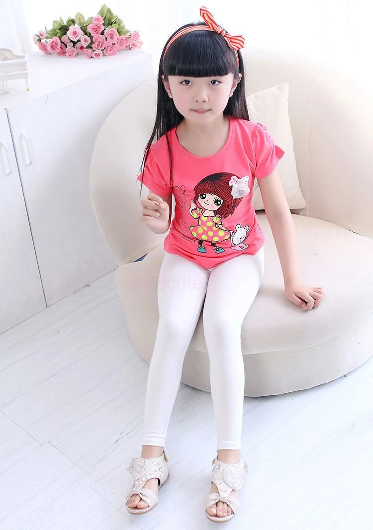 Girl Pants Soft Elastic Modal Cotton Kids Leggings C