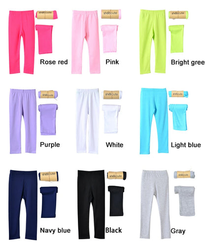 Girl Pants Soft Elastic Modal Cotton Kids Leggings C