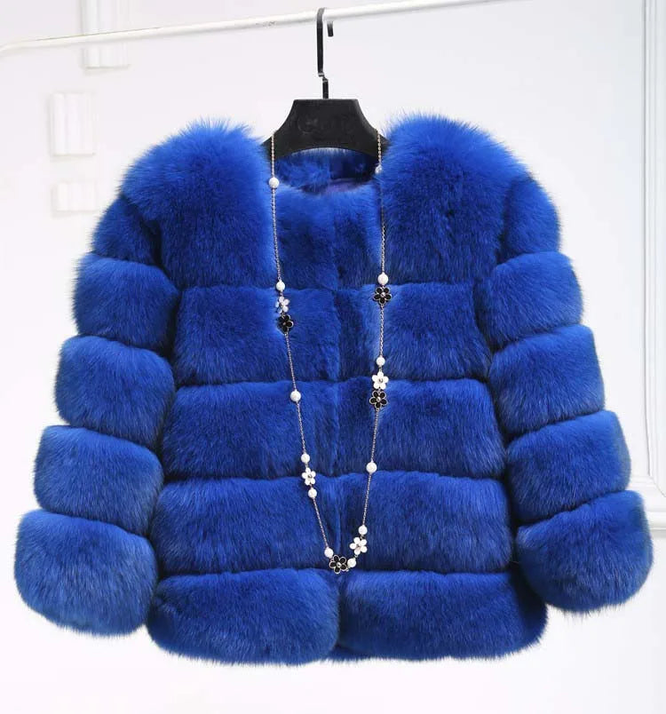 Mink Coats Autumn Winter Fluffy Black Faux Fur Coat