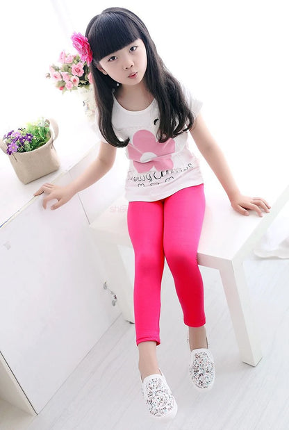 Girl Pants Soft Elastic Modal Cotton Kids Leggings C