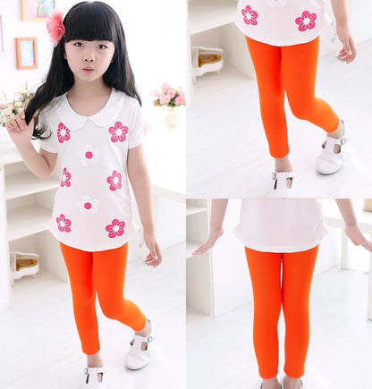 Girl Pants Soft Elastic Modal Cotton Kids Leggings C