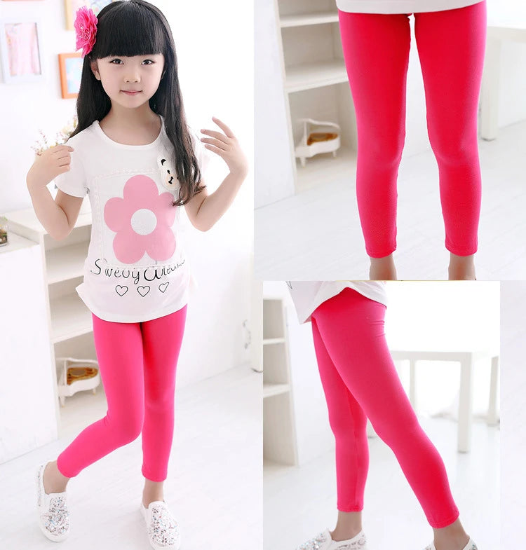 Girl Pants Soft Elastic Modal Cotton Kids Leggings C