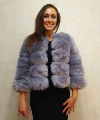 Mink Coats Autumn Winter Fluffy Black Faux Fur Coat