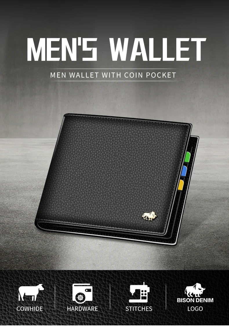 Genuine Leather Men Wallets Brand Luxury