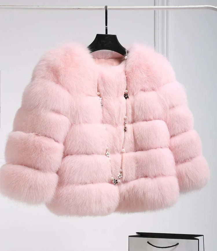 Mink Coats Autumn Winter Fluffy Black Faux Fur Coat