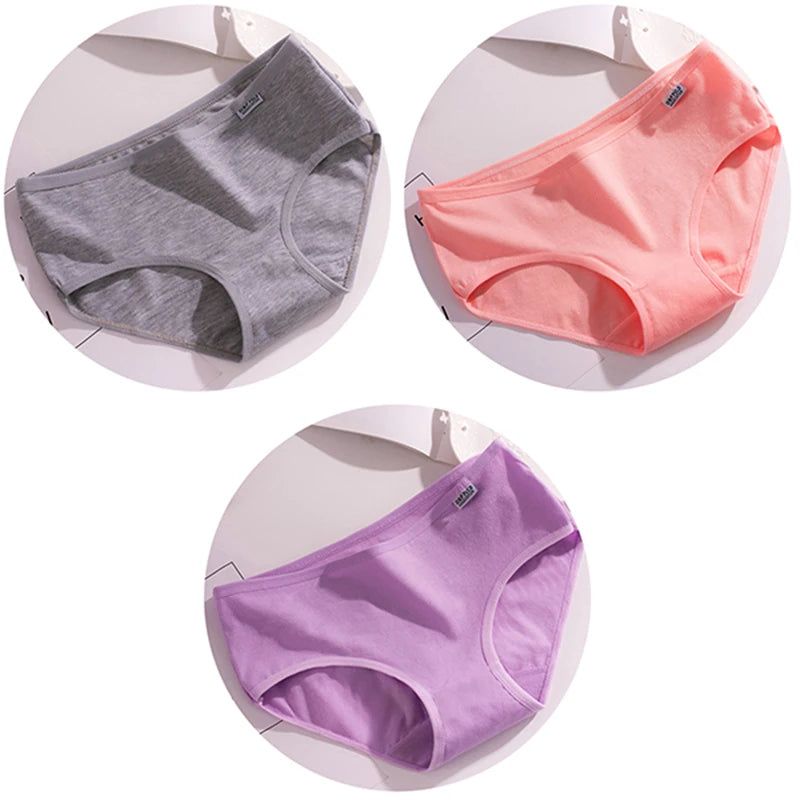 3Pcs/Set Candy Color Underwear