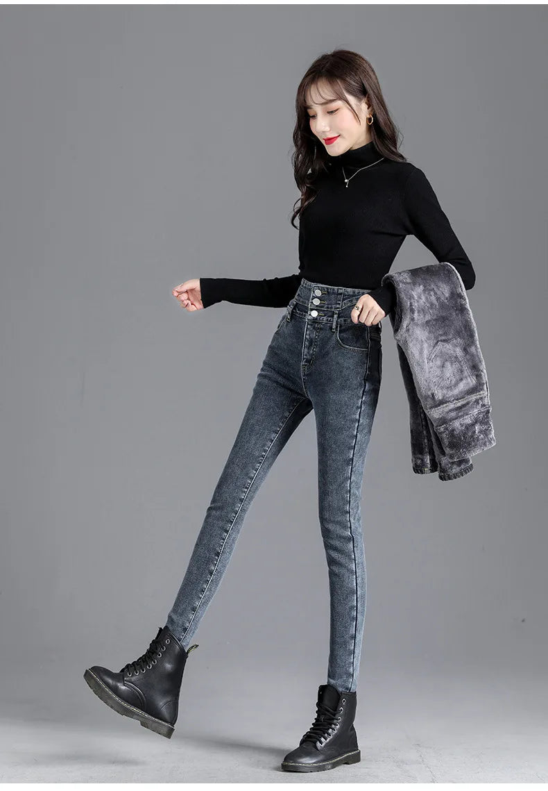 Thermal Winter Thick Fleece High-waist