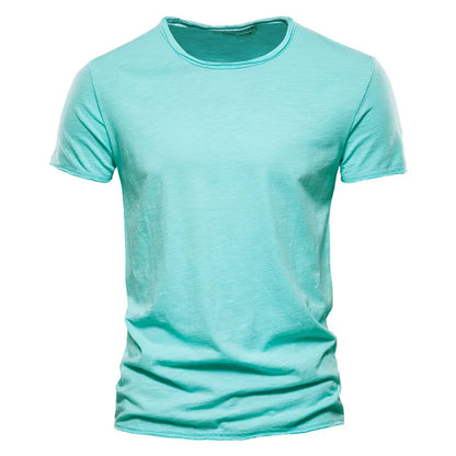 100% Cotton Men T-shirt Casual Soft Fitness