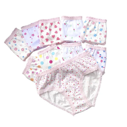 6pcs Kid Brief Underwear Girls Florals Cute Cartoon