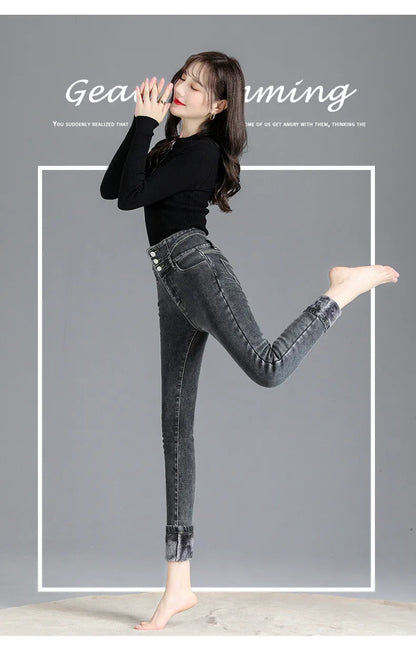 Thermal Winter Thick Fleece High-waist