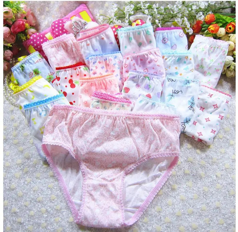 6pcs Kid Brief Underwear Girls Florals Cute Cartoon