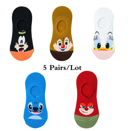 Disney Summer Casual Cute women Socks (5 Pairs)