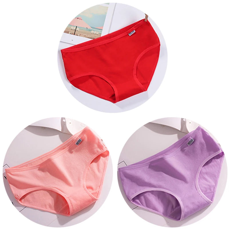 3Pcs/Set Candy Color Underwear