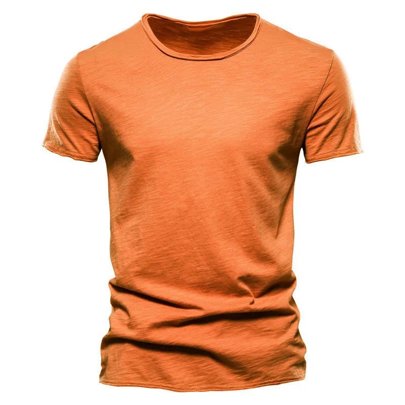 100% Cotton Men T-shirt Casual Soft Fitness