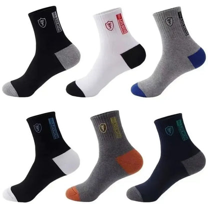 Breathable Cotton Sports Stockings Men (5 Pairs)