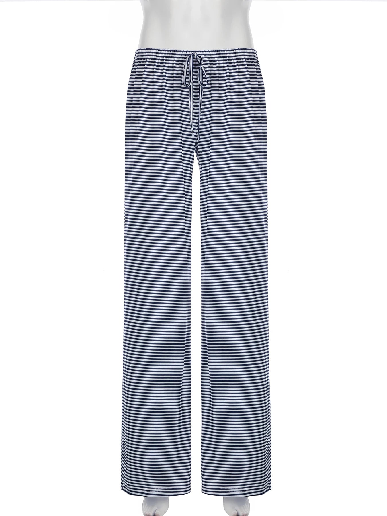 Striped Low Waist Straight Pants