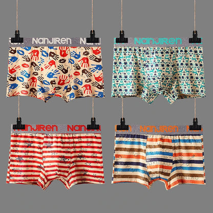 4Pcs Boxer Shorts Men's Underwear Sexy Panties