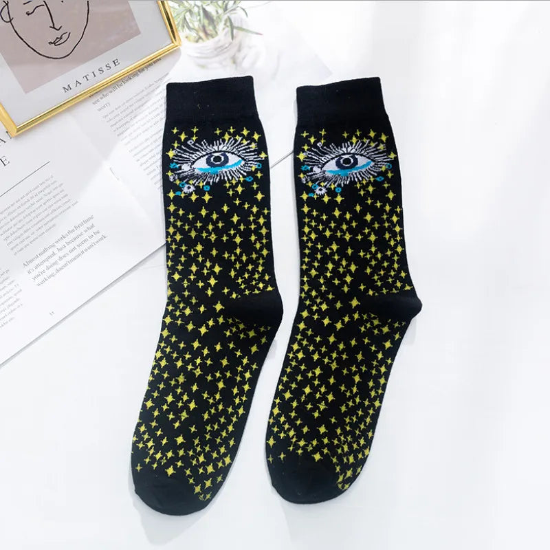 Colorful Print Socks Women