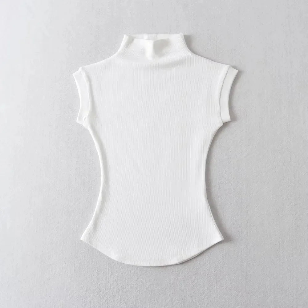 Summer Sexy Turtleneck Sleeveless T-Shirts