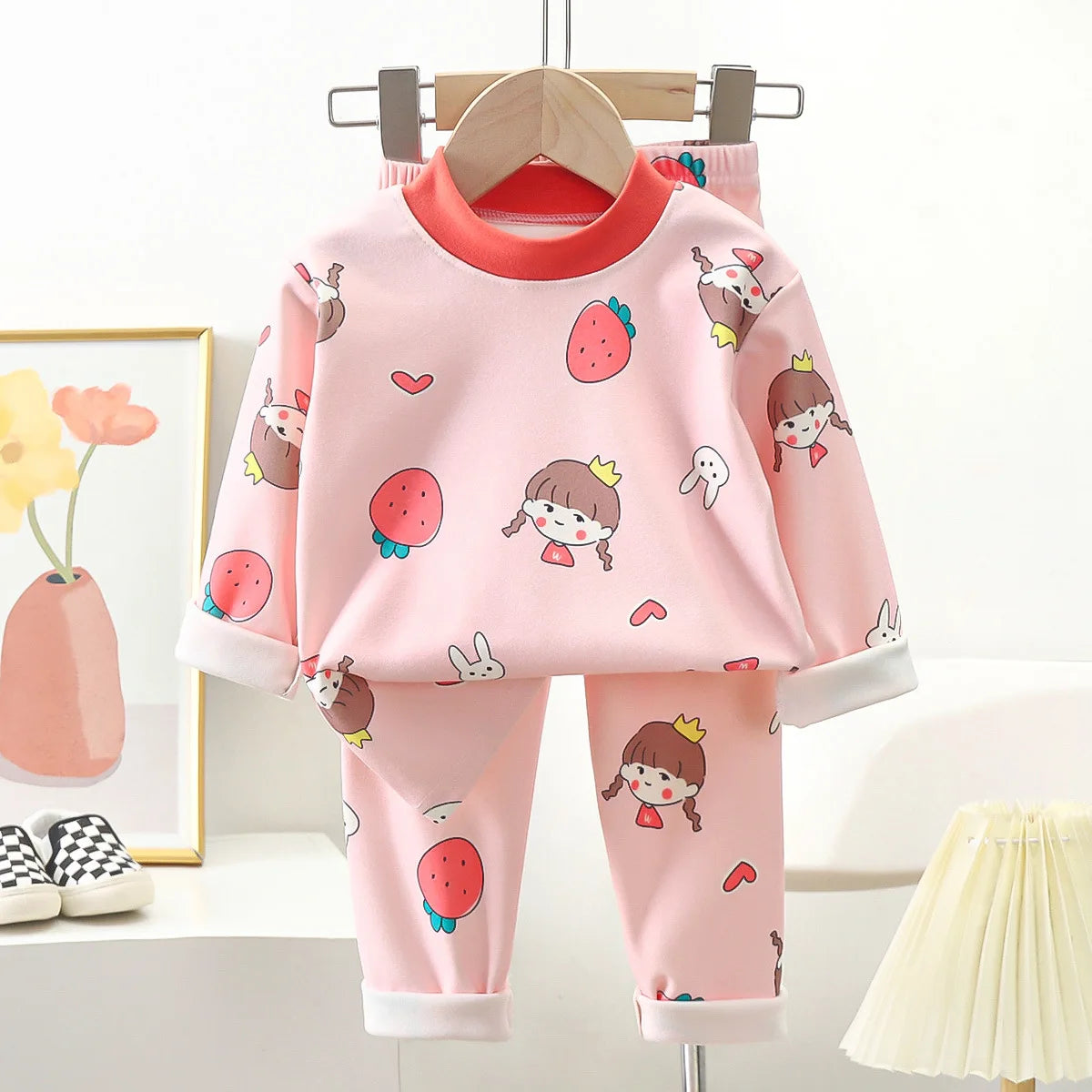 New Kids Autumn Warm Pajamas Boys Girls Cute Cartoon