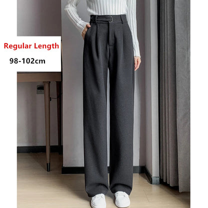 Thicken Woolen Casual Loose Full Length Pants