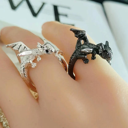 Vintage Dark Dragon Opening Rings