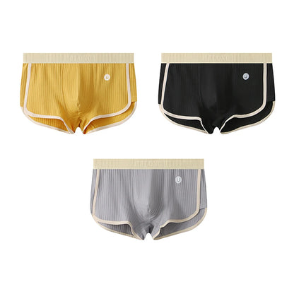 3PCS/Pack 100% Cotton Solid Striped Men's Boxer