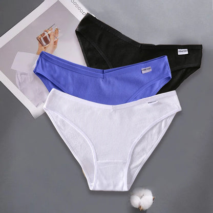 3PCS/Set M-XXL Women Sexy Cotton Panties