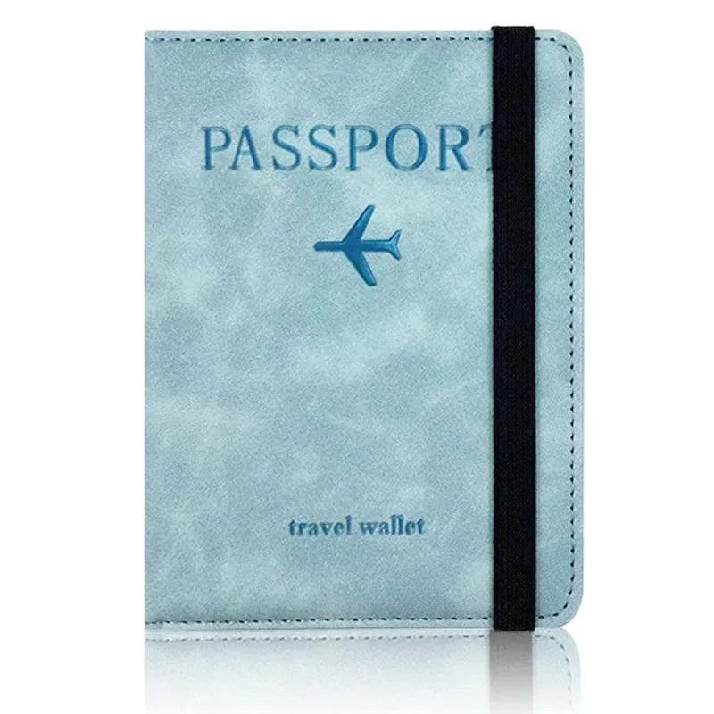 RFID Blocking Leather Card Case Passport Holder