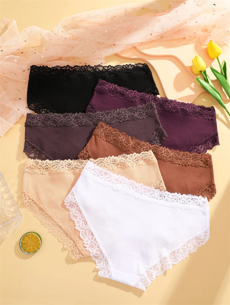 3PCS/Set Sexy Lace Cotton Panties