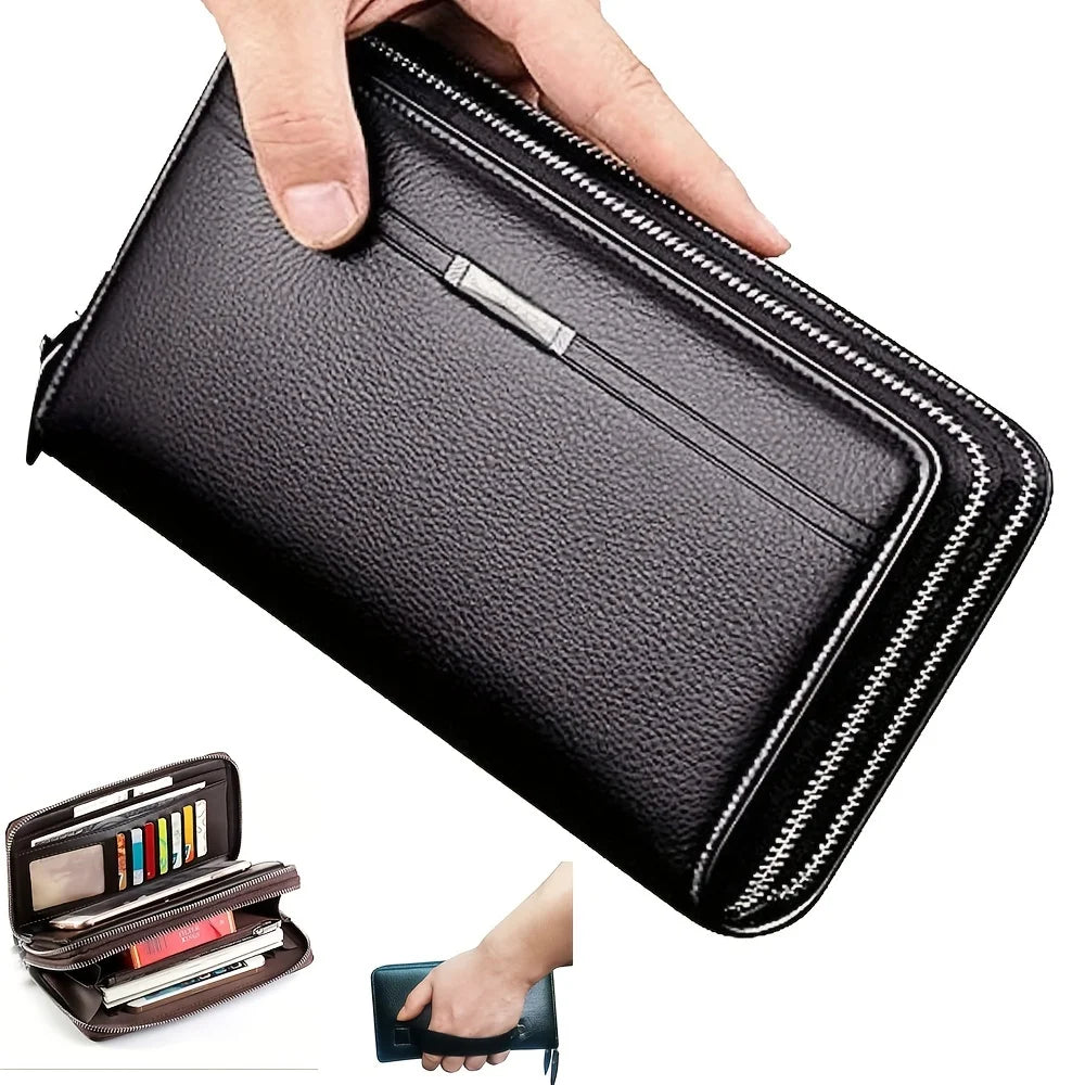 Men Wallet Long Purse Leather Clutch