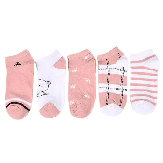 Cute Cat Socks For Women 5 Pairs